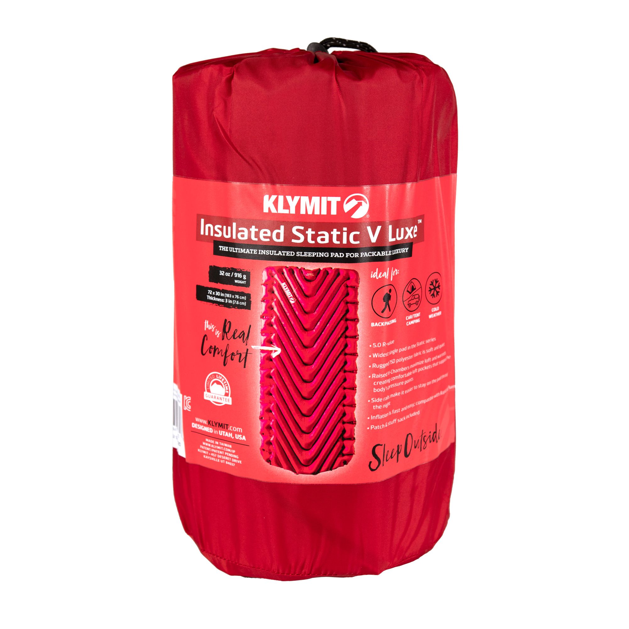 Klymit Static V Luxe Insulated Sleeping Pad Front_Flat