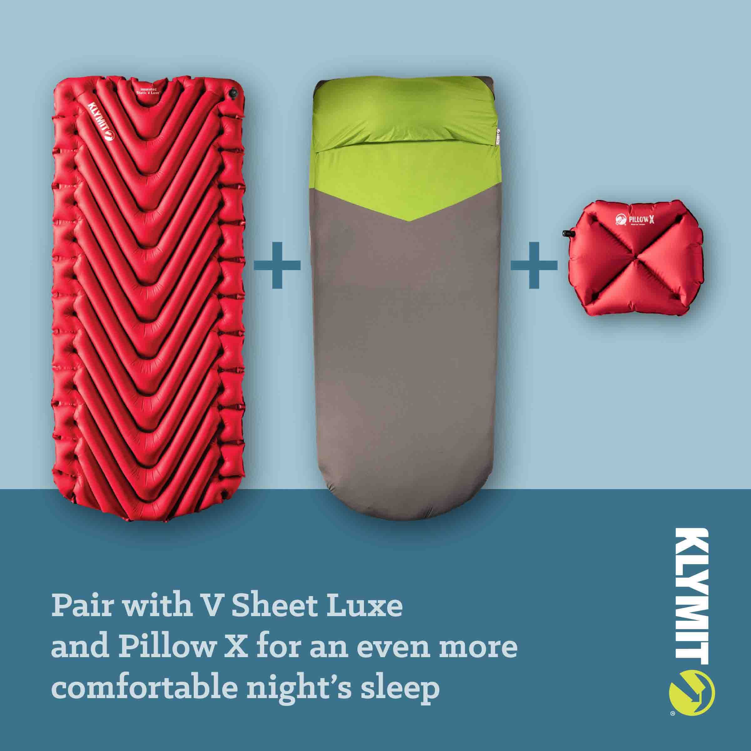 Klymit Static V Luxe Insulated Sleeping Pad Overhead_Flat