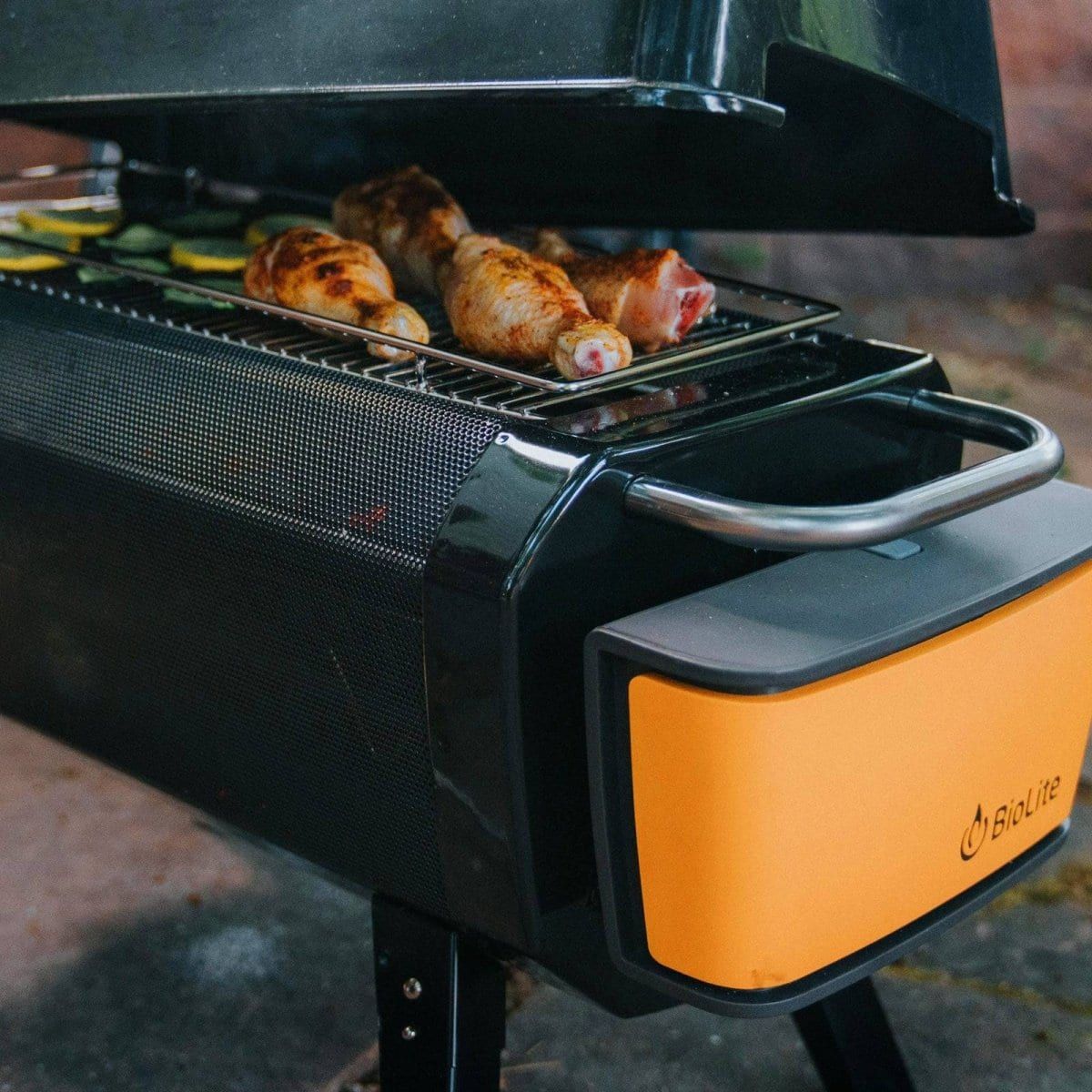 BioLite FirePit Stainless Steel Grill Lid CloseUp