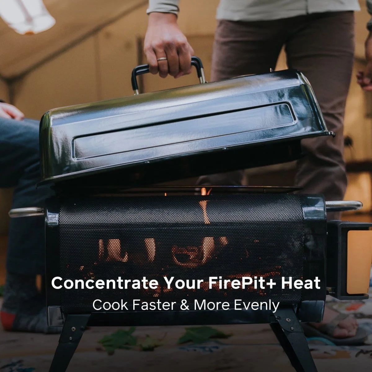 BioLite FirePit Stainless Steel Grill Lid Front_Flat