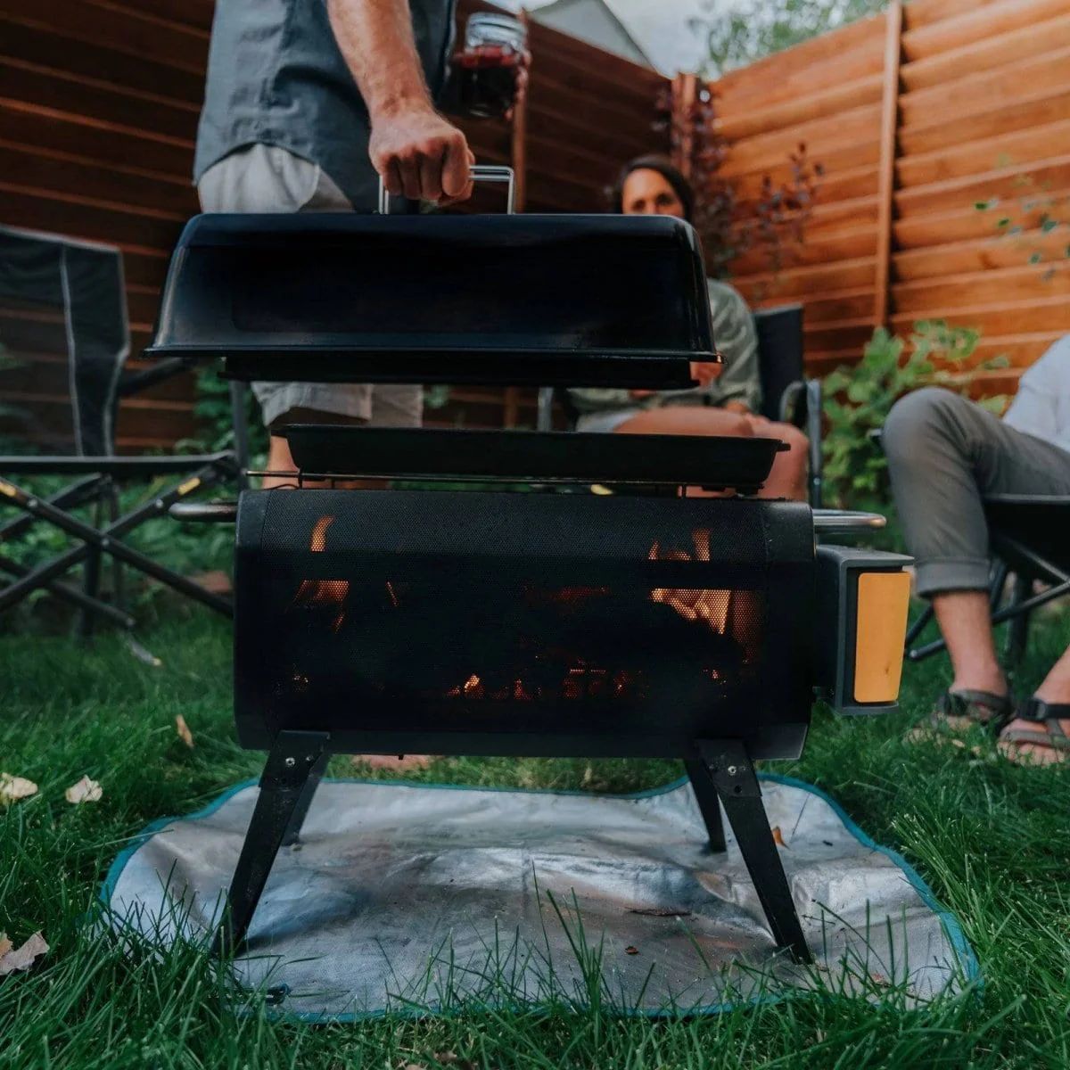 BioLite FirePit Stainless Steel Grill Lid Front_Flat