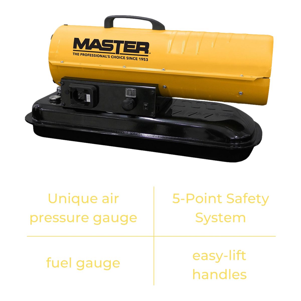 Master 80,000 BTU Battry Krosene Diesel Air Heater Front_Angled_Right