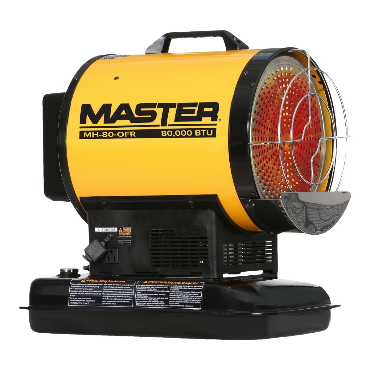 Master 80K BTU Battry Krosene Diesel Radiant Heater Front_Angled_Right