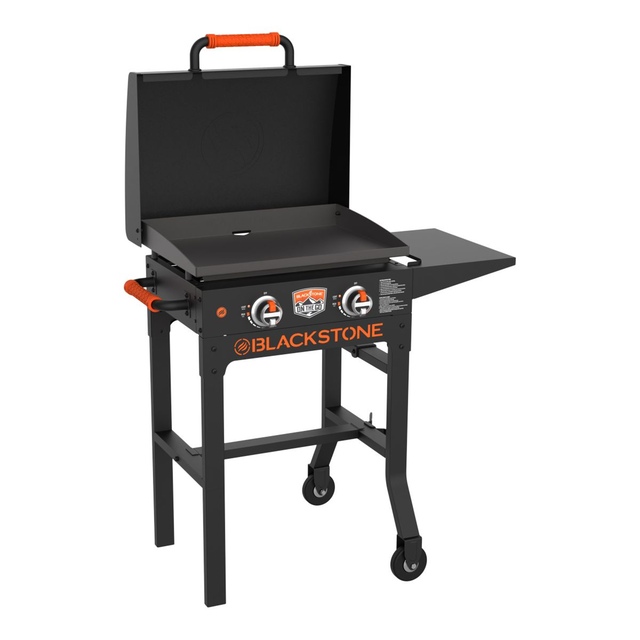 Blackstone On The Go 22 Inch Cart Griddle with Hood Front_Three_Fourths_Angled_Right
