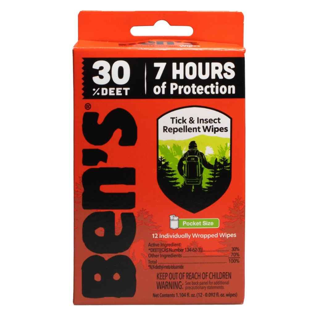 Ben's 30% Deet Tick and Insect Repellent Field Wipes