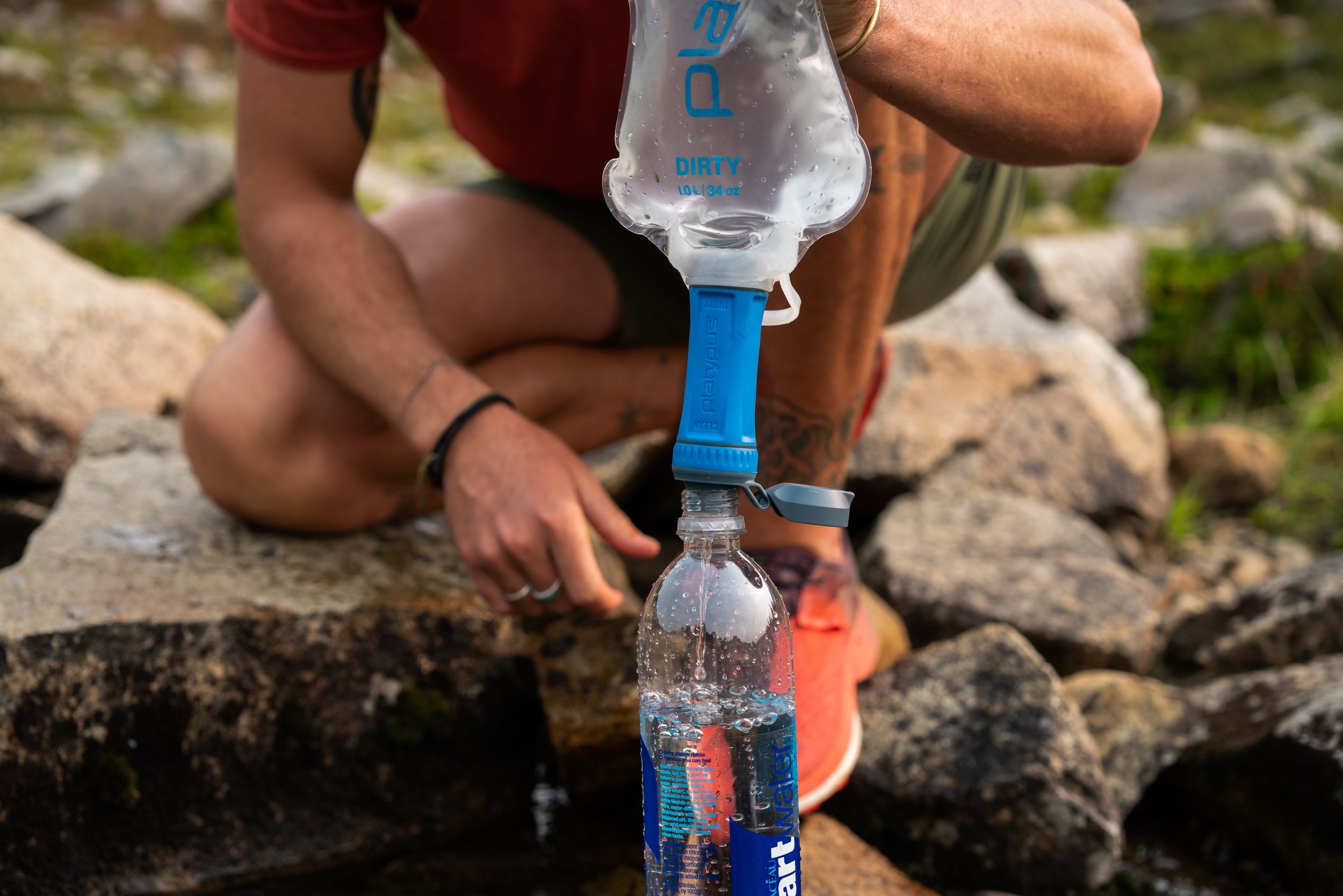 Platypus QuickDraw + Reservoir Micro Water Filter CloseUp