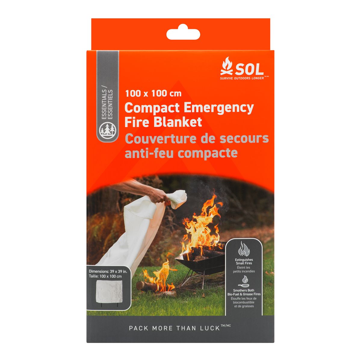 SOL Emergency Fire Blanket Compact Front_Flat