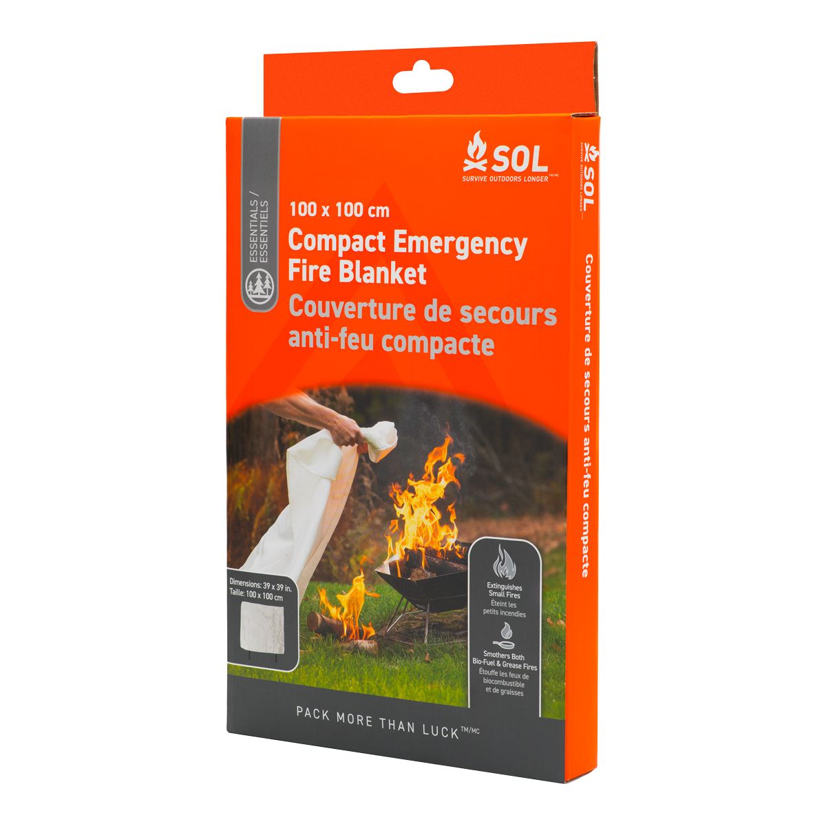 SOL Emergency Fire Blanket Compact Front_Angled_Left
