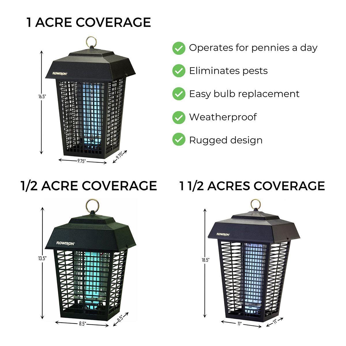 Flowtron 1 Acre 40 Watts Electronic Insect Killer
