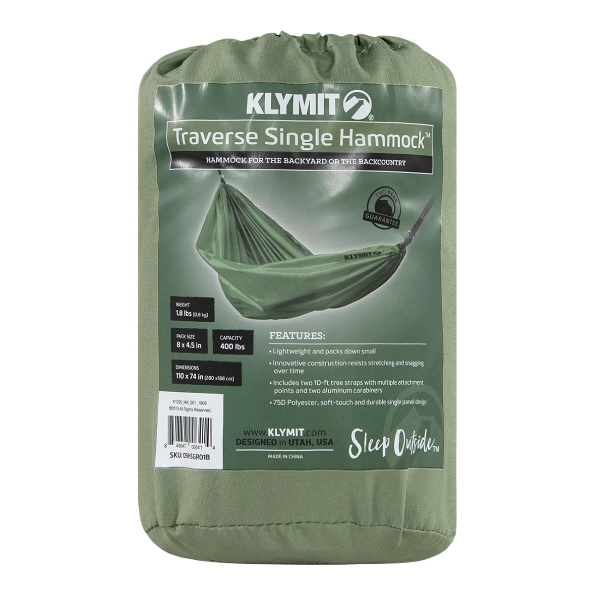 Klymit Traverse Single Hammock Front_Flat