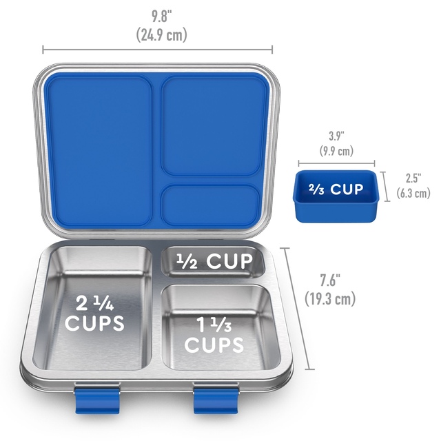 Bentgo Stainless-steel Kids' Food Storage Container Overhead_Plunge