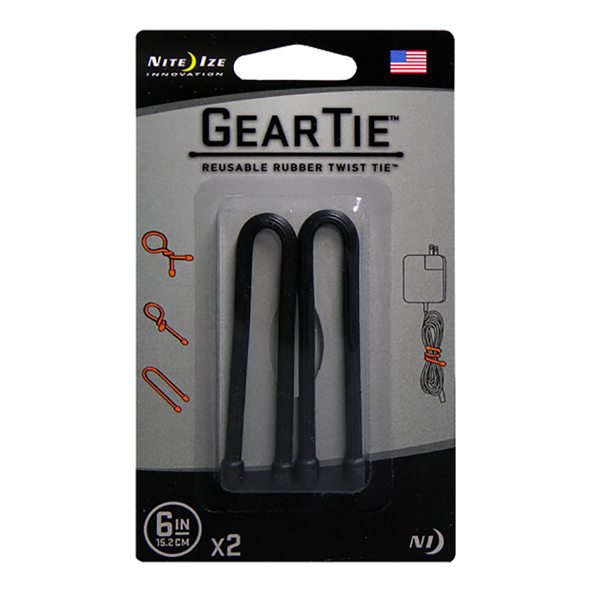 Nite Ize 6-inch Gear Tie - 2 pk