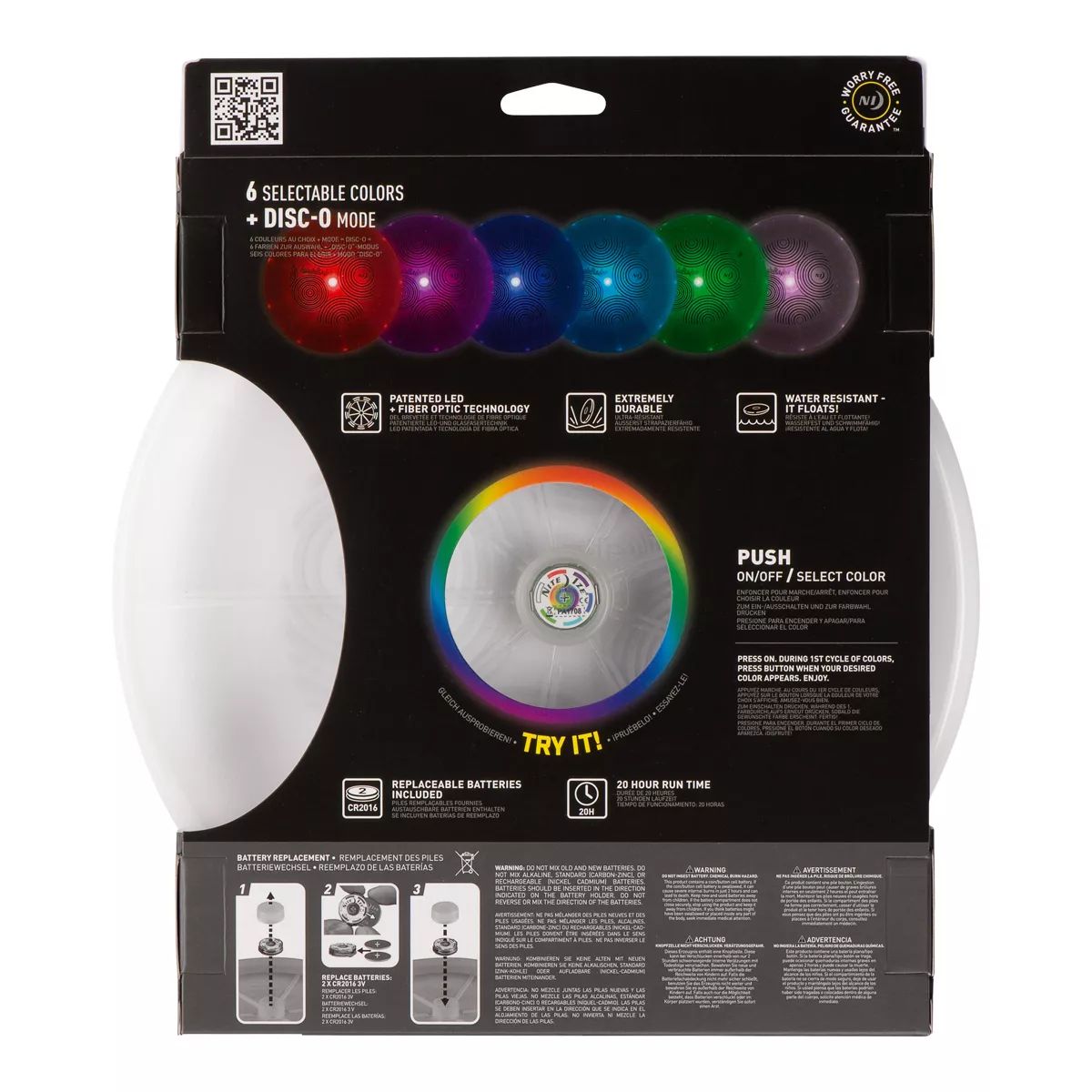 Nite Ize Flashflight Rechargeable Light Up Frisbee Back_Flat
