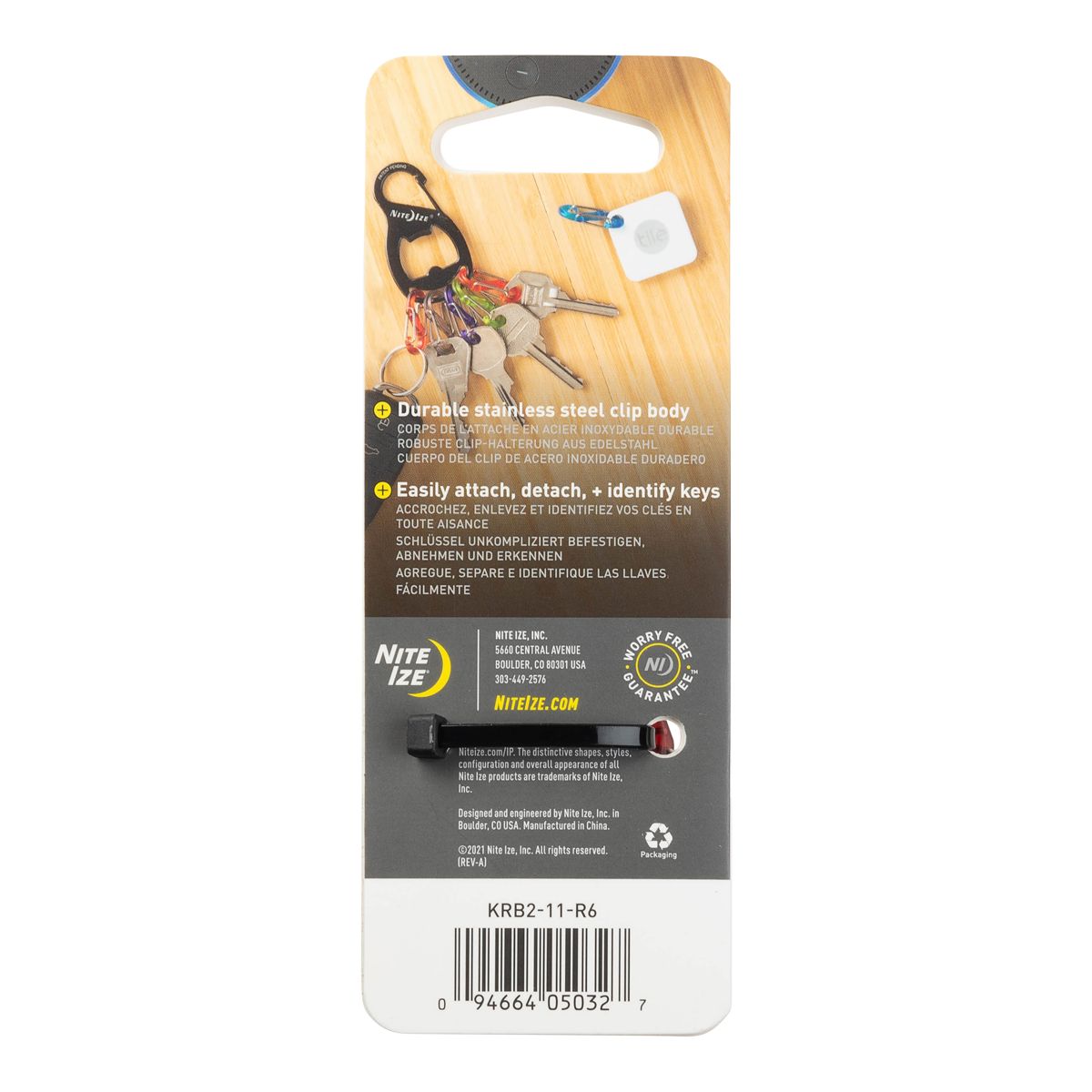 The Nite Ize Key Rack S-Biner Carabiner Clip Back_Flat
