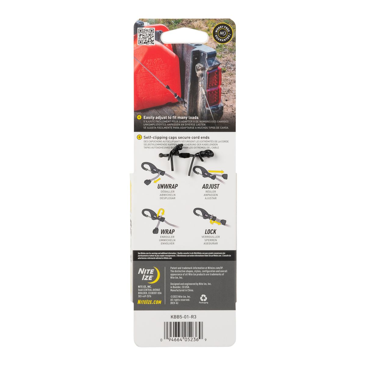 Nite Ize Knotbone Adjustable Bungee #5 Back_Flat