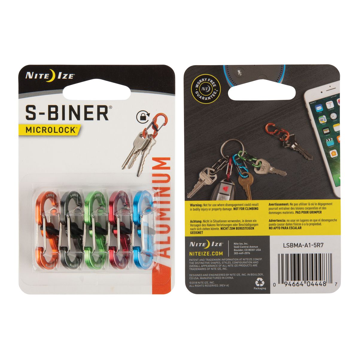 Nite Ize S-Biner MicroLock Aluminum Carabiners - 5 pk Composite_or_Mixed