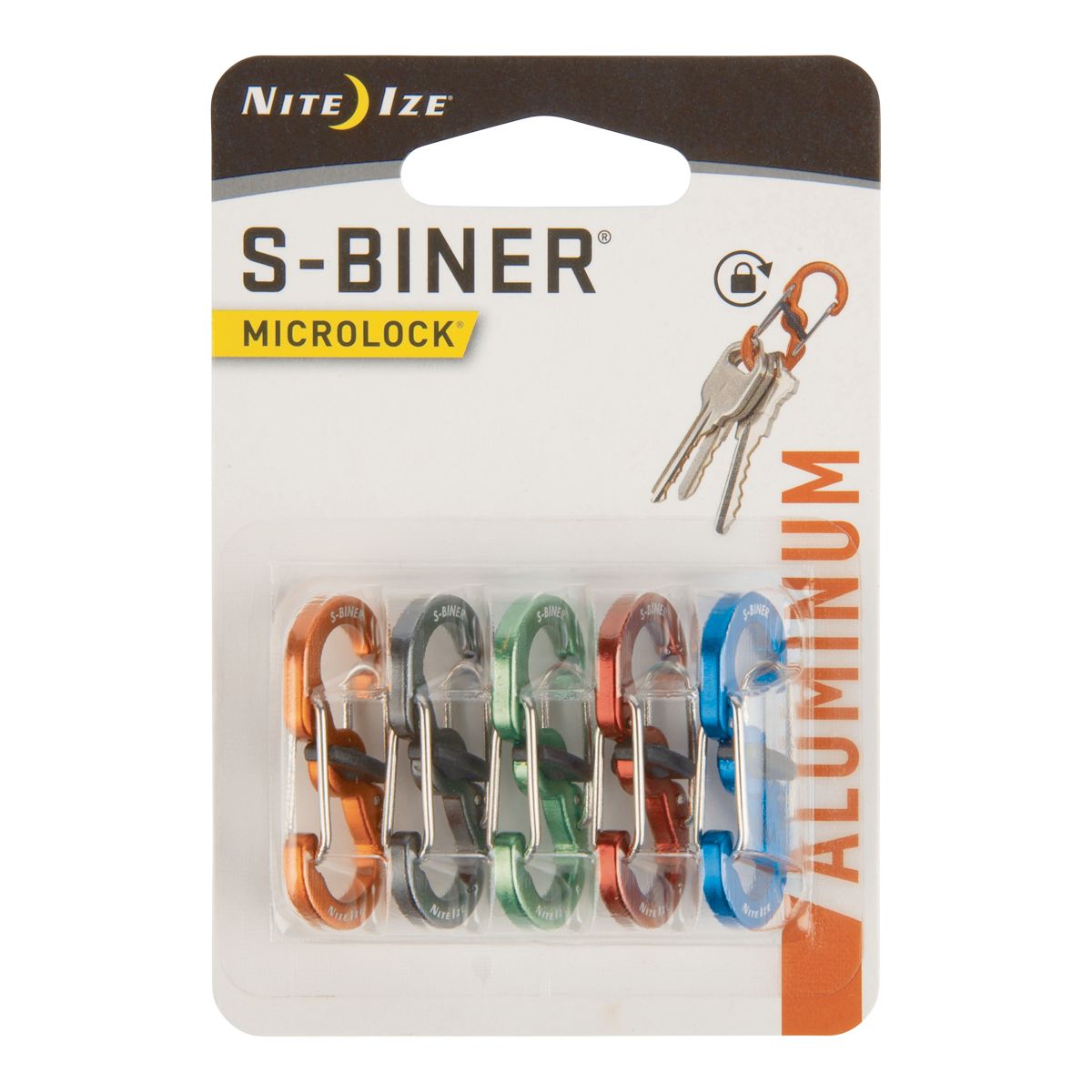Nite Ize S-Biner MicroLock Aluminum Carabiners - 5 pk Front_Flat