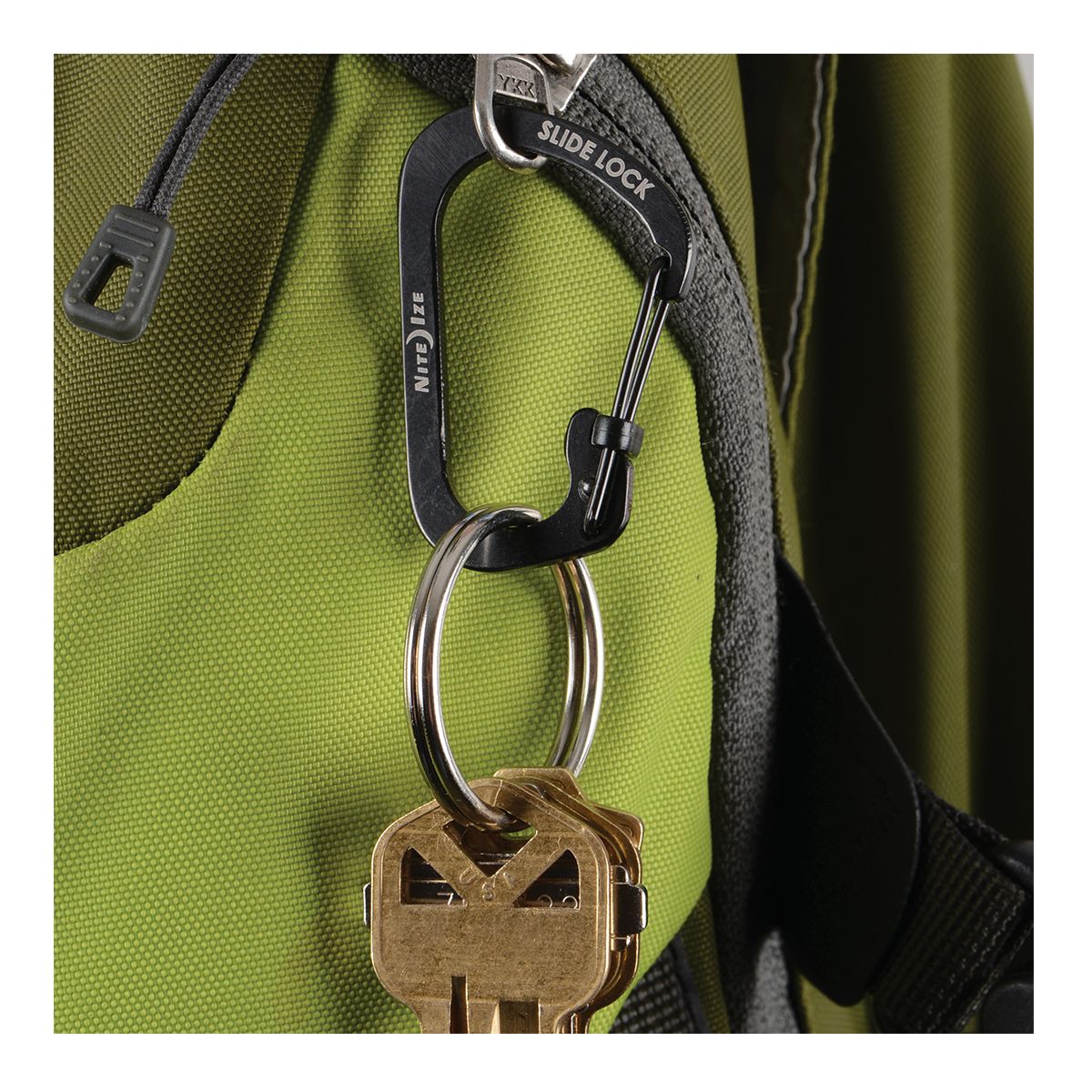Nite Ize Slidelock Carabiner Stainless Steel Side Lock Front_Flat