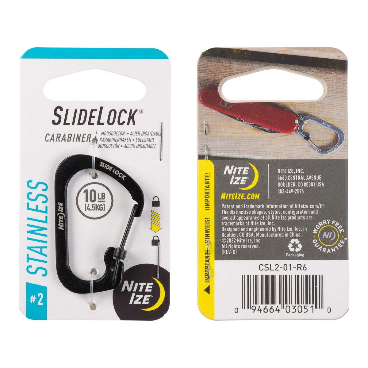 Nite Ize Slidelock Carabiner Stainless Steel Side Lock Composite_or_Mixed