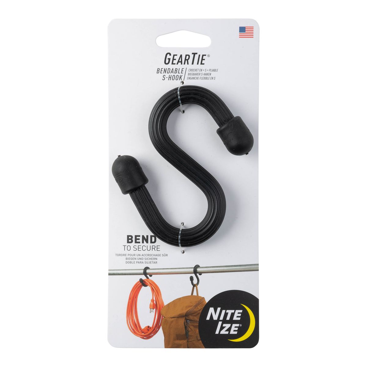Nite Ize Gear Tie Bendable S-Hook Front_Flat