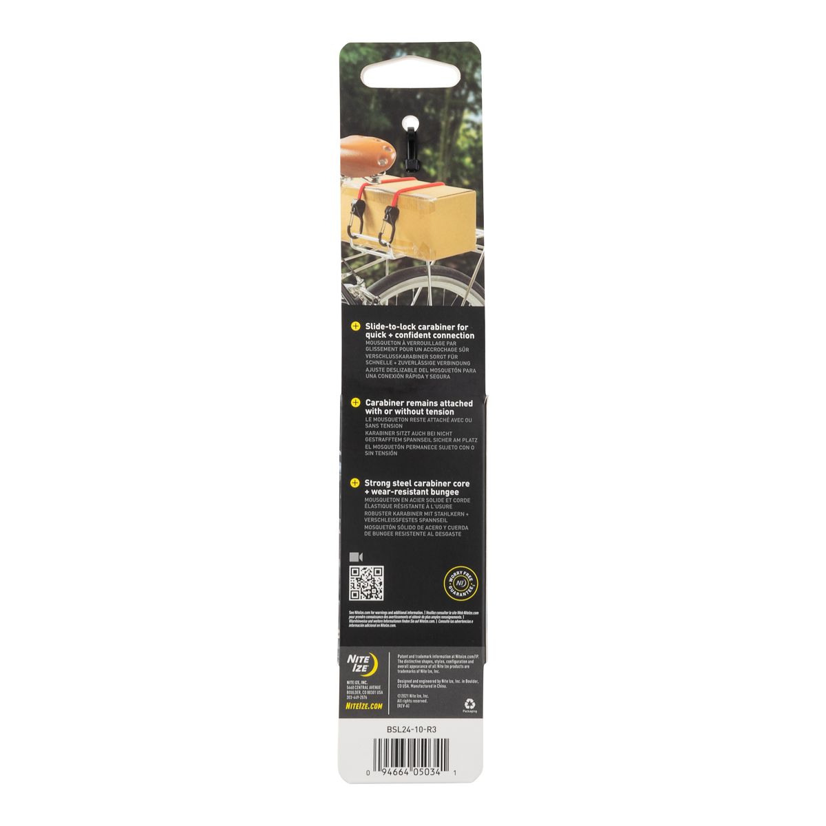Niteize 24 Inch Slidelock Carabiner Bungee Back_Flat