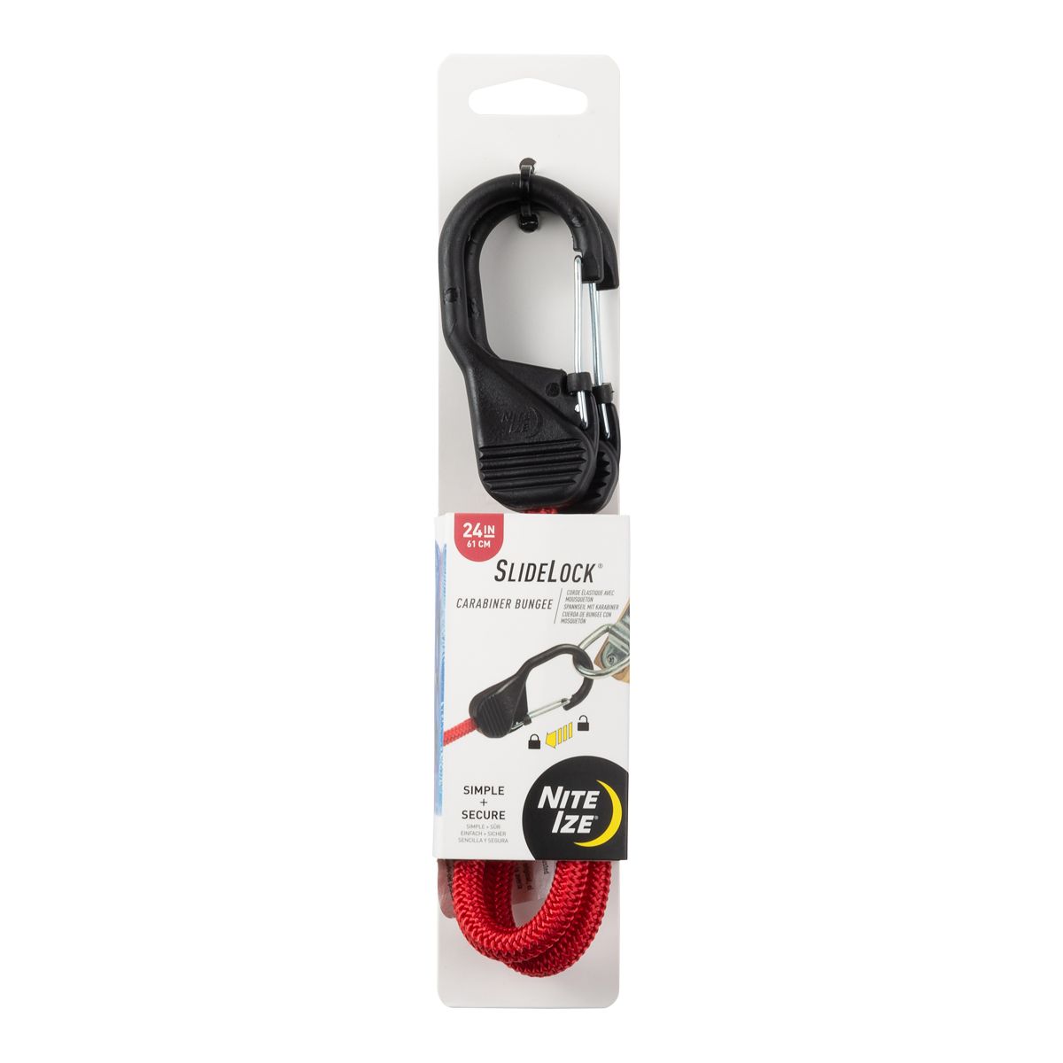 Niteize 24 Inch Slidelock Carabiner Bungee Front_Flat