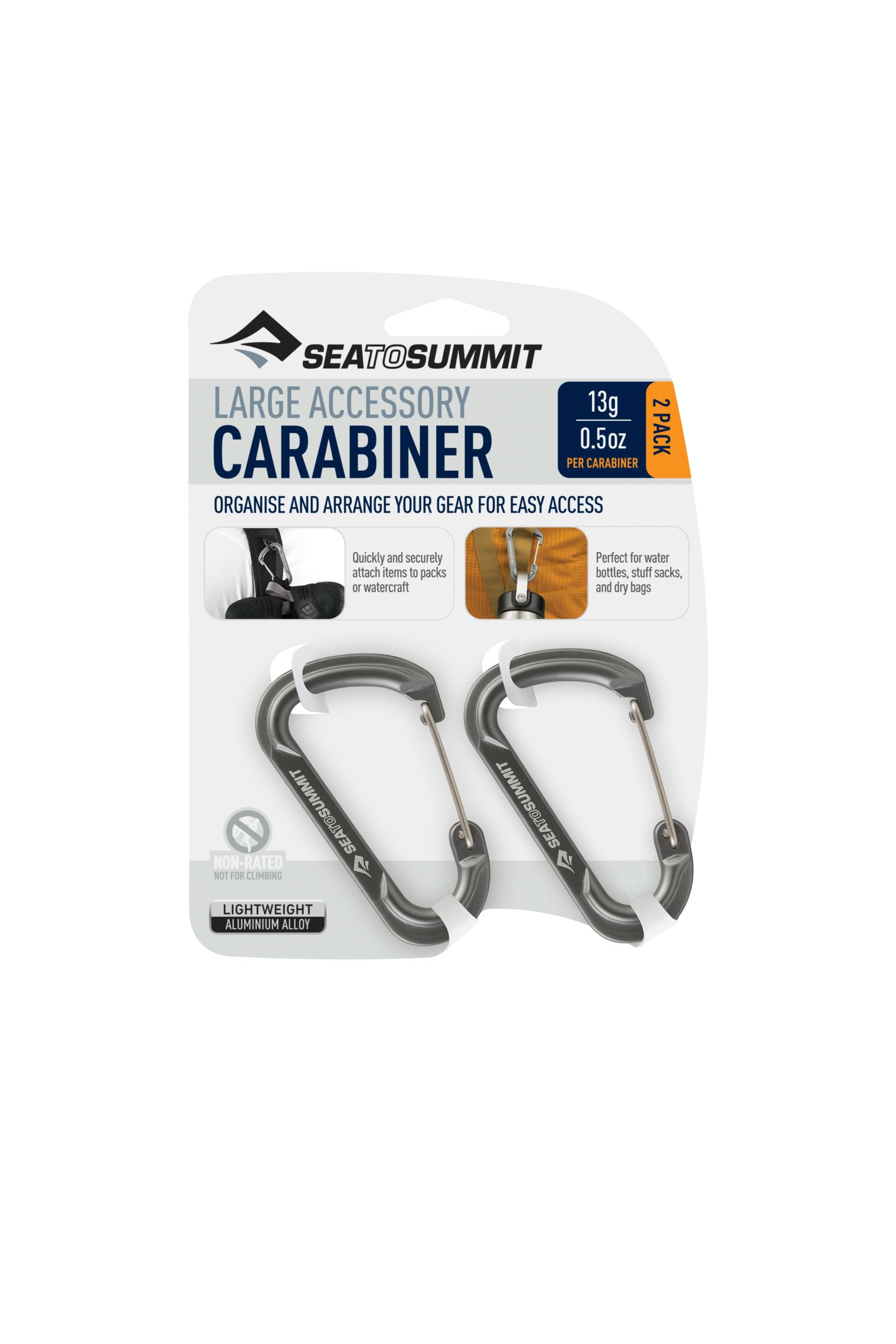Sea To Summit Large Accessory Carabiner - 2pk Front_Flat