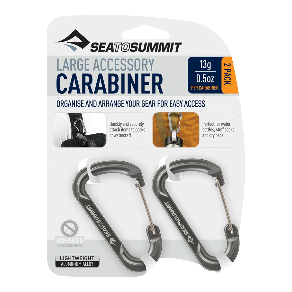 Sea To Summit Large Accessory Carabiner - 2pk Front_Flat