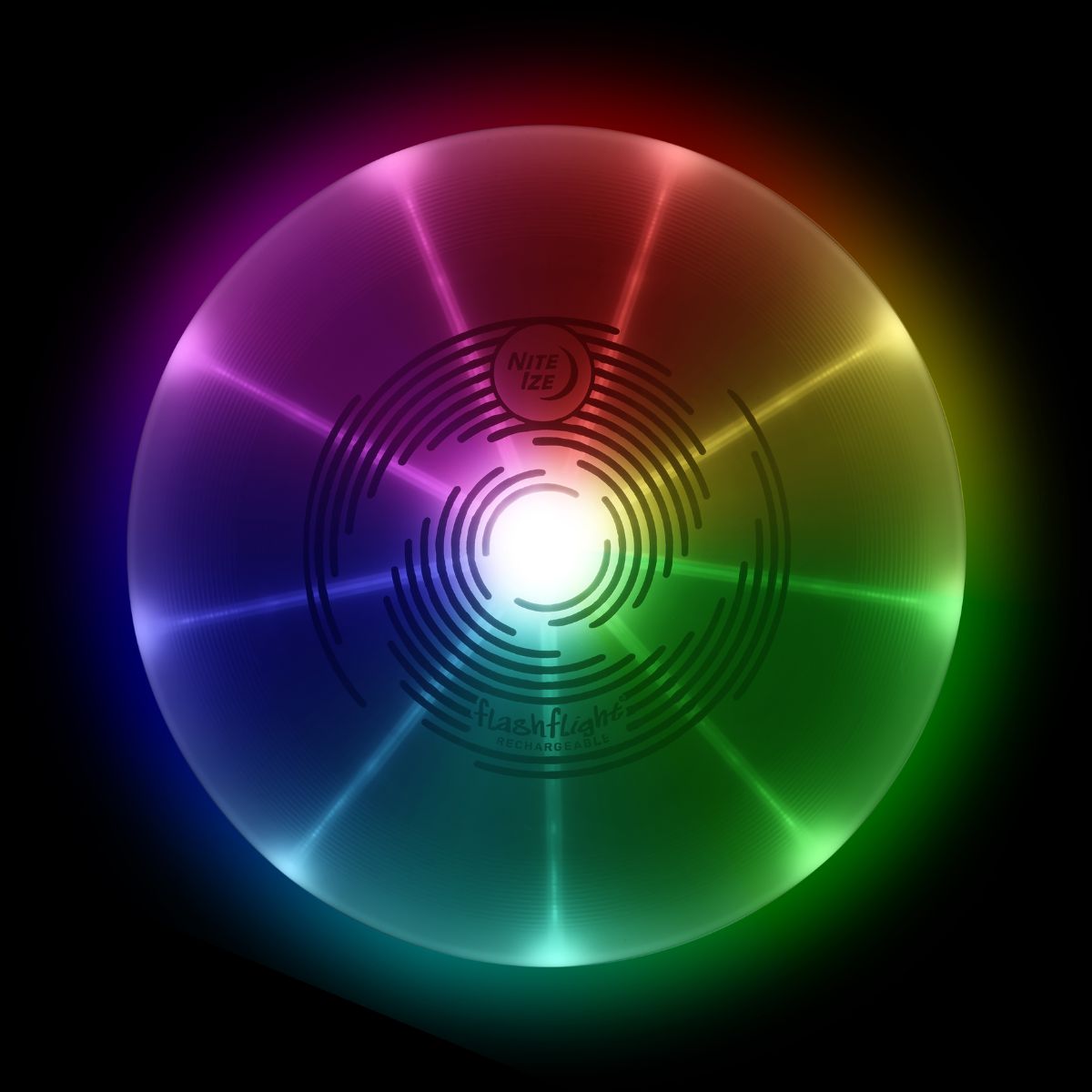 Nite Ize Flashflight Rechargeable Light Up Frisbee Overhead_Flat