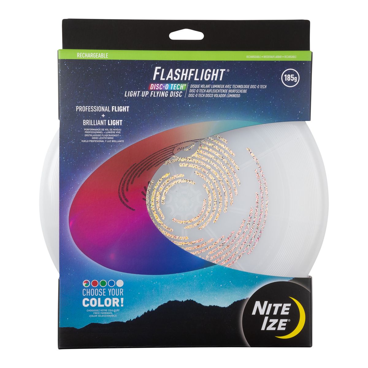 Nite Ize Flashflight Rechargeable Light Up Frisbee Front_Flat