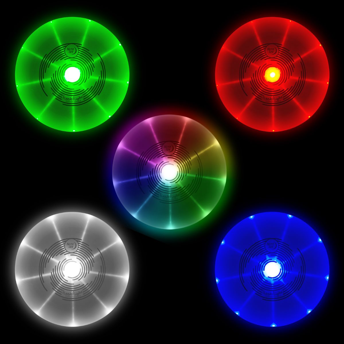 Nite Ize Flashflight Rechargeable Light Up Frisbee Overhead_Flat