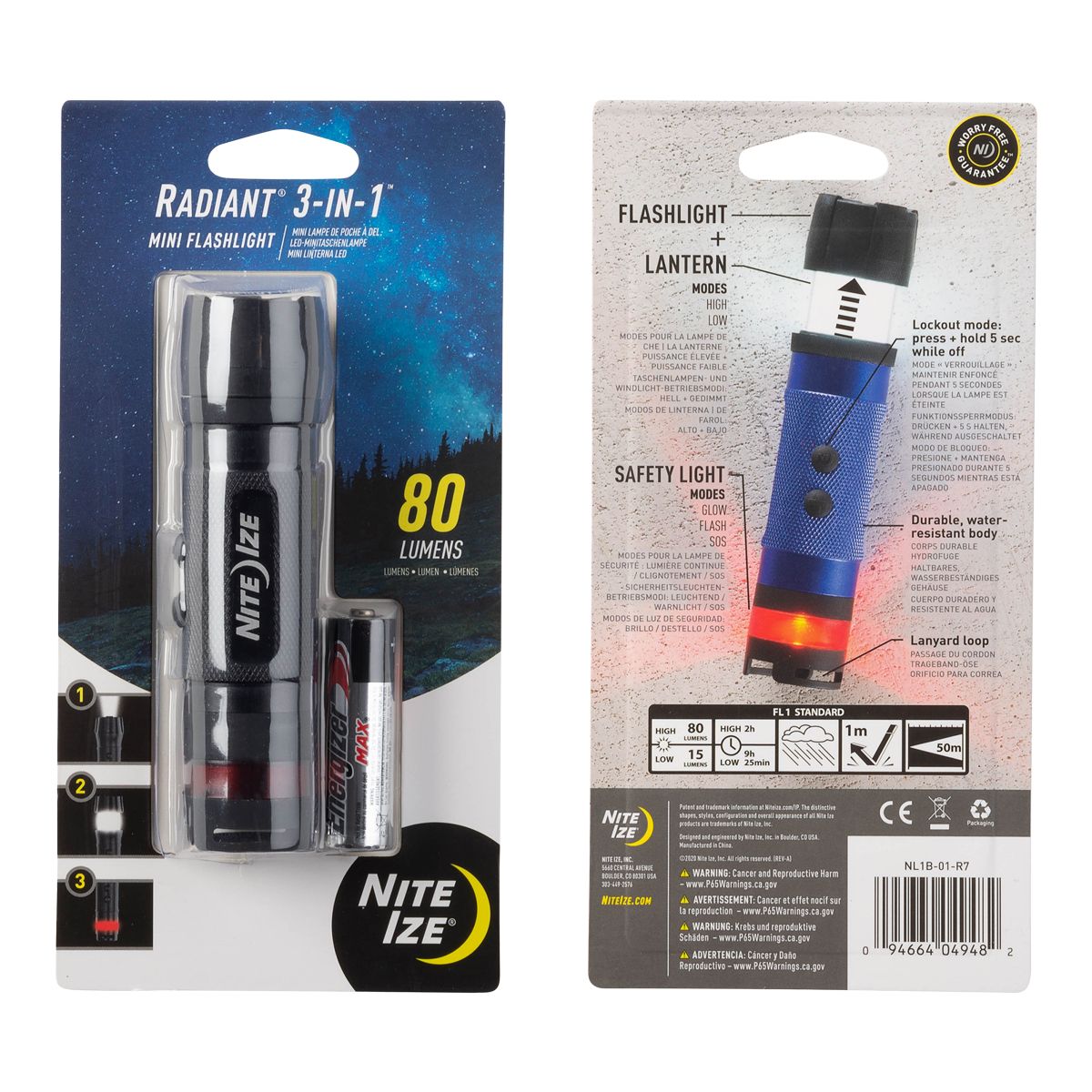 Nite Ize Radiant 3 in 1 Mini Flashlight Composite_or_Mixed