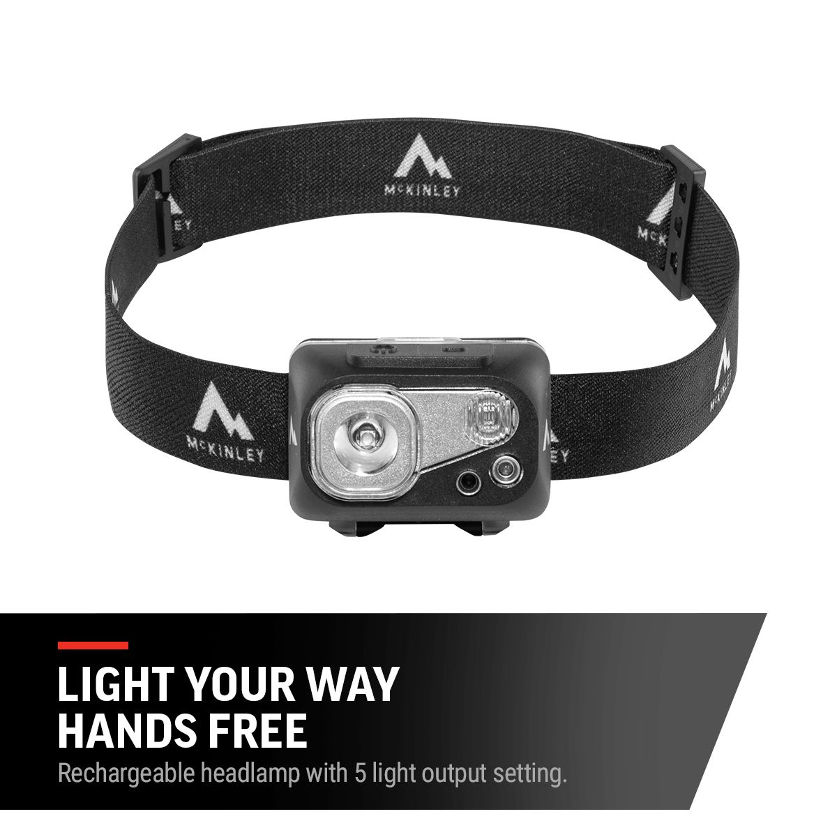 McKinley Rechargeable Headlamp Front_Elevated