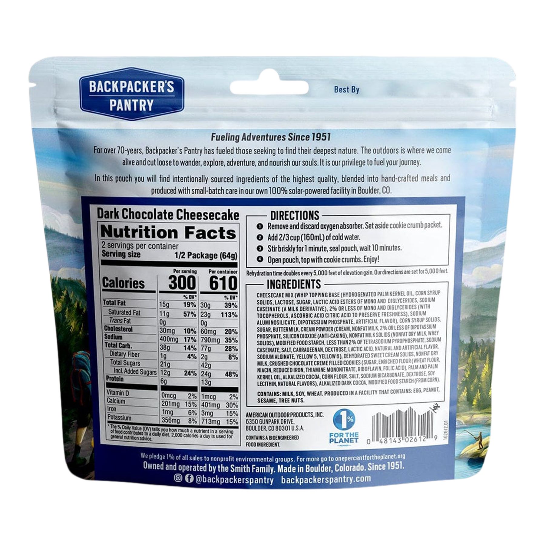 Backpacker's Pantry Chocolate Cheesecake