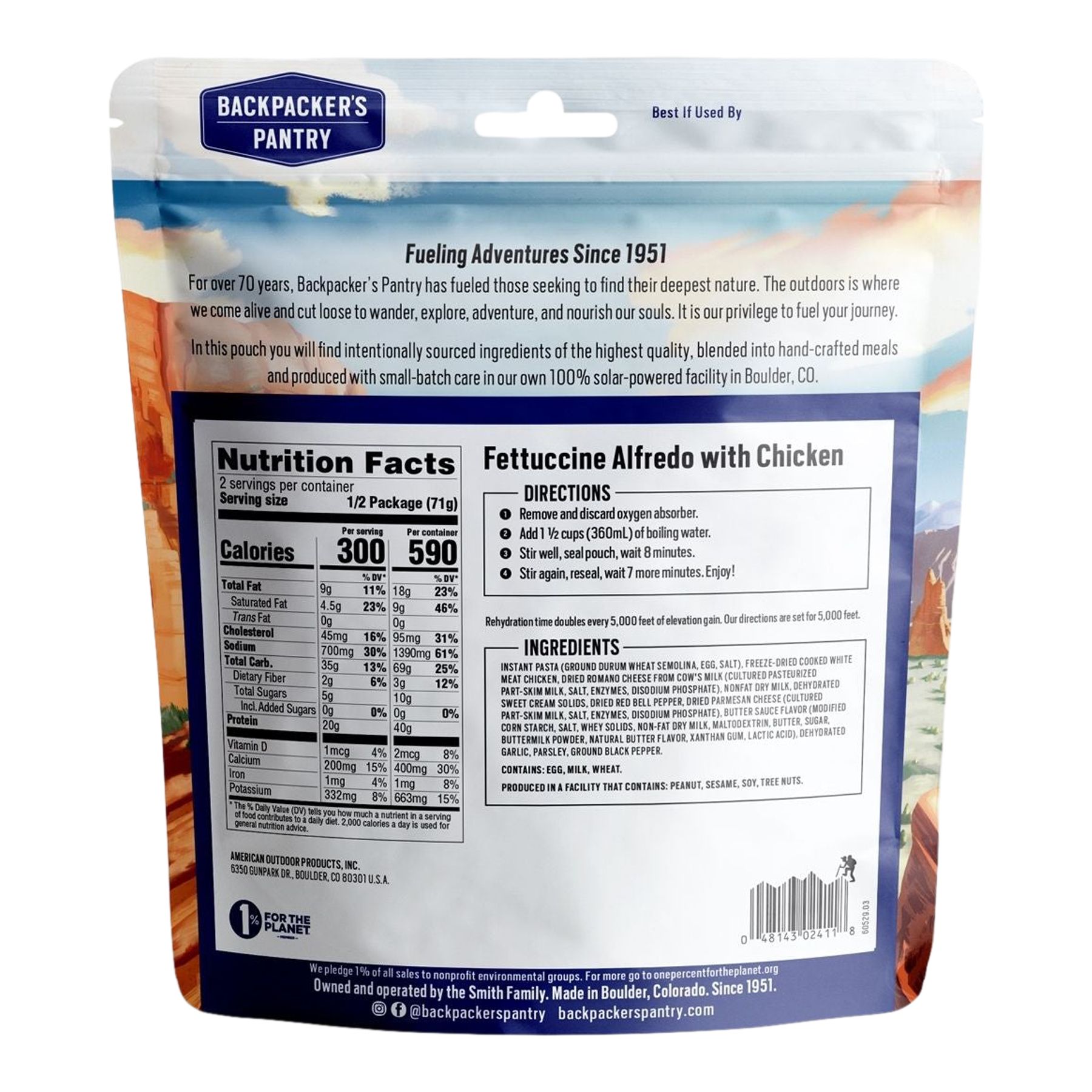 Backpacker's Pantry Fettuccini Alfredo with Chicken