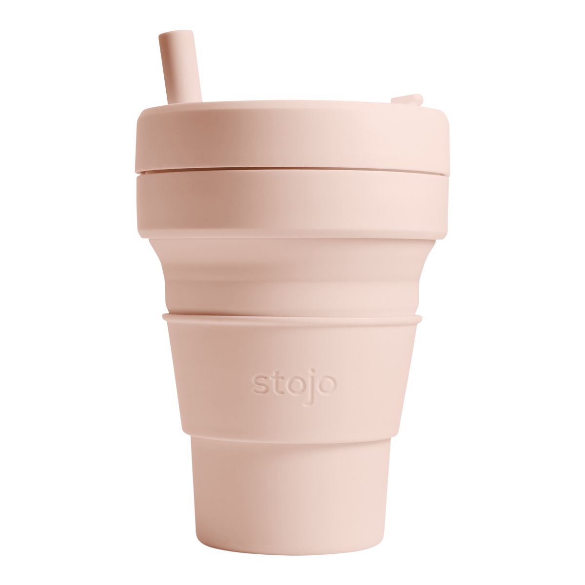 Stojo Biggie Cup 16 oz Mug, Straw Lid, Silicone, Collapsible