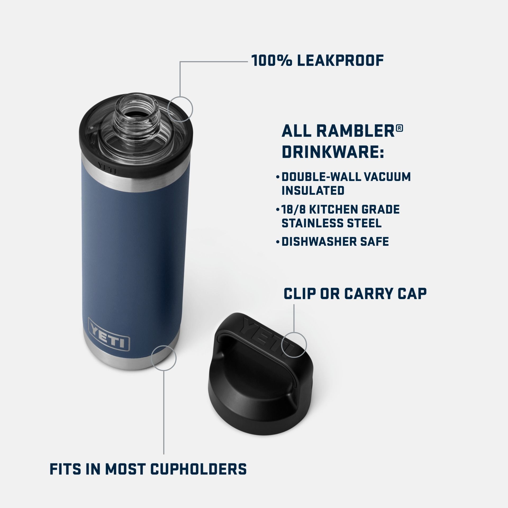 YETI Rambler® 18 Oz Double-Wall Vacuum Insulated Water Bottle