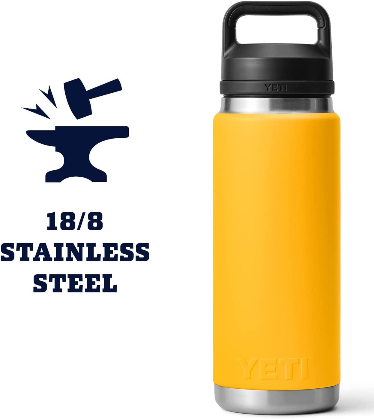 YETI Rambler Chug Bottle 26 oz Water Bottle, Spout Lid, Insulated Stainless Steel