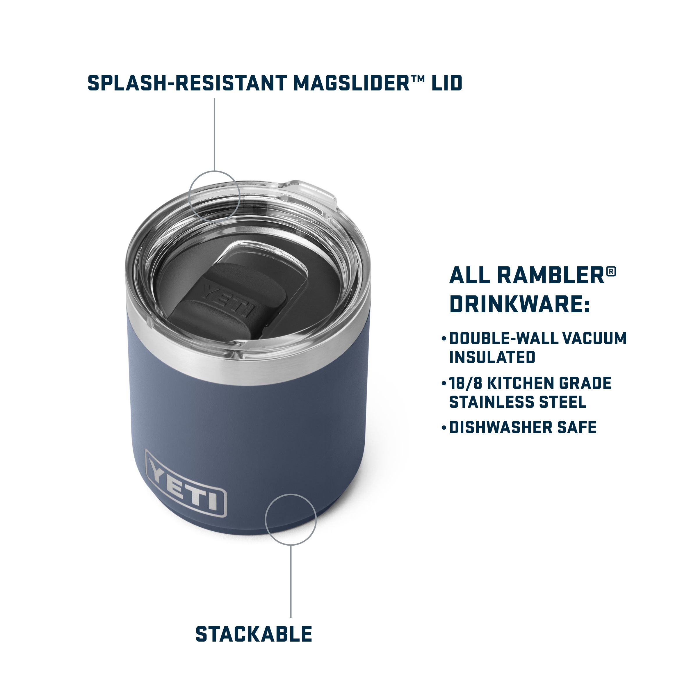 YETI Rambler Lowball 10 oz Tumbler with Sliding Lid