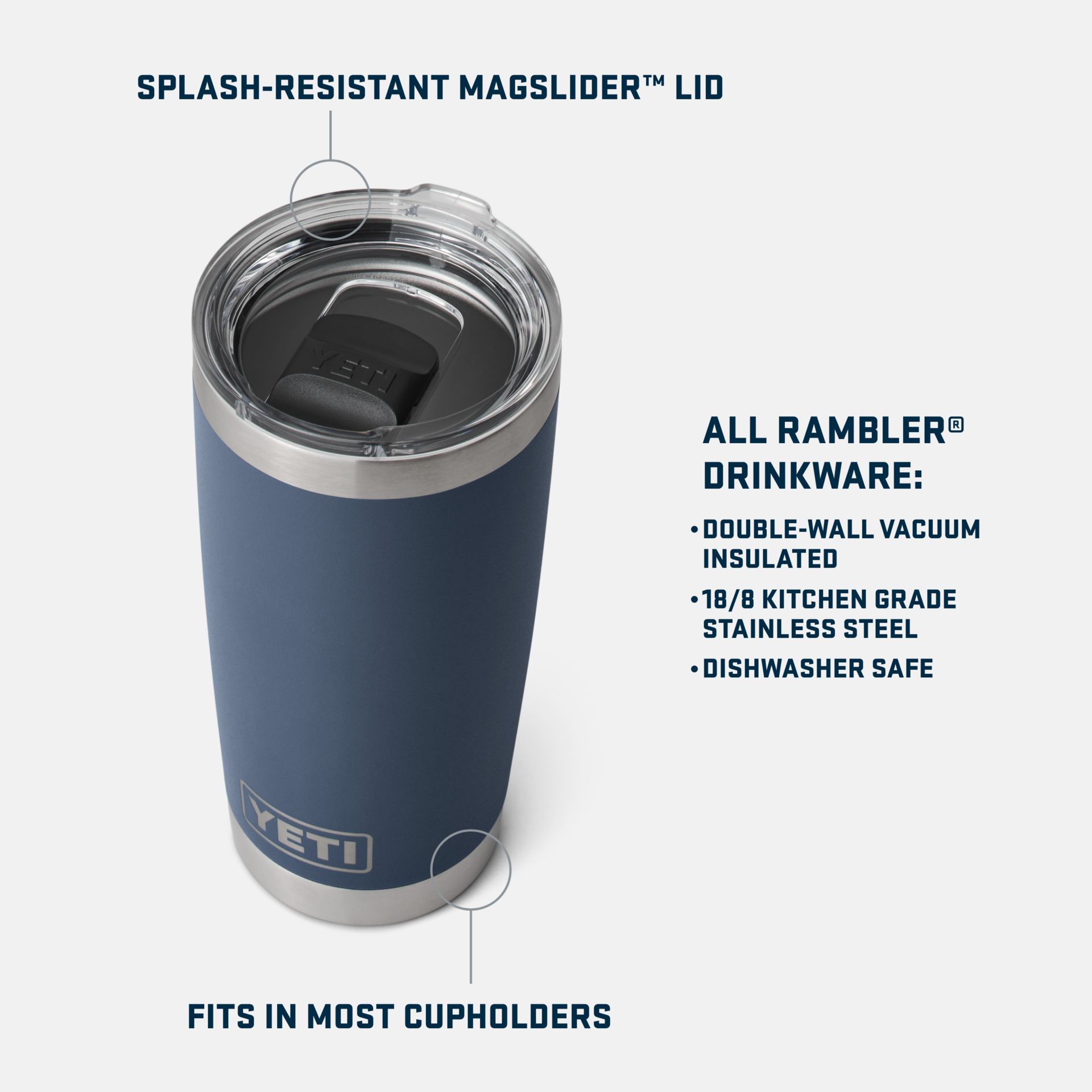 YETI Rambler® Winnipeg Jets™ 20 oz Tumbler with MagSlider™ Lid