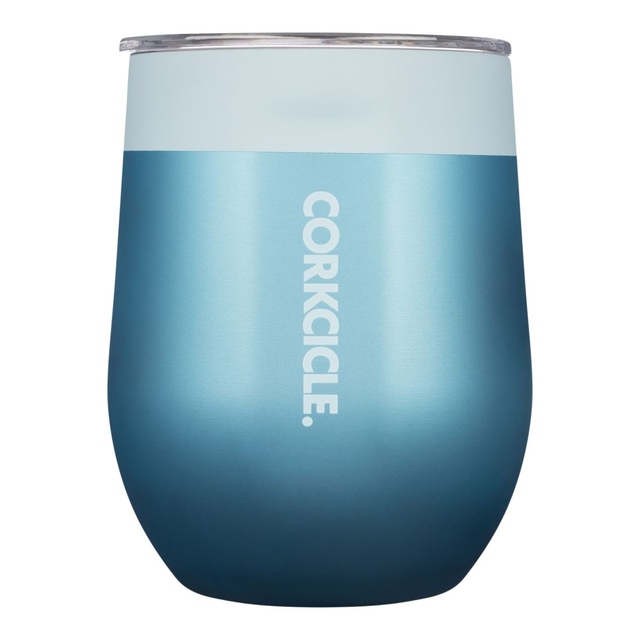 Corkcicle Stemless 12 oz Wine Tumbler, Sliding Lid, Insulated Stainless Steel Front_Flat
