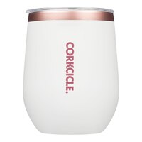 Corkcicle Stemless 12 oz Wine Tumbler, Sliding Lid, Insulated Stainless Steel Front_Flat