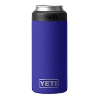 YETI Rambler Slim Can 12 oz Can Sleeve/Koozie, Screw Cap, Insulated Stainless Steel Front_Elevated