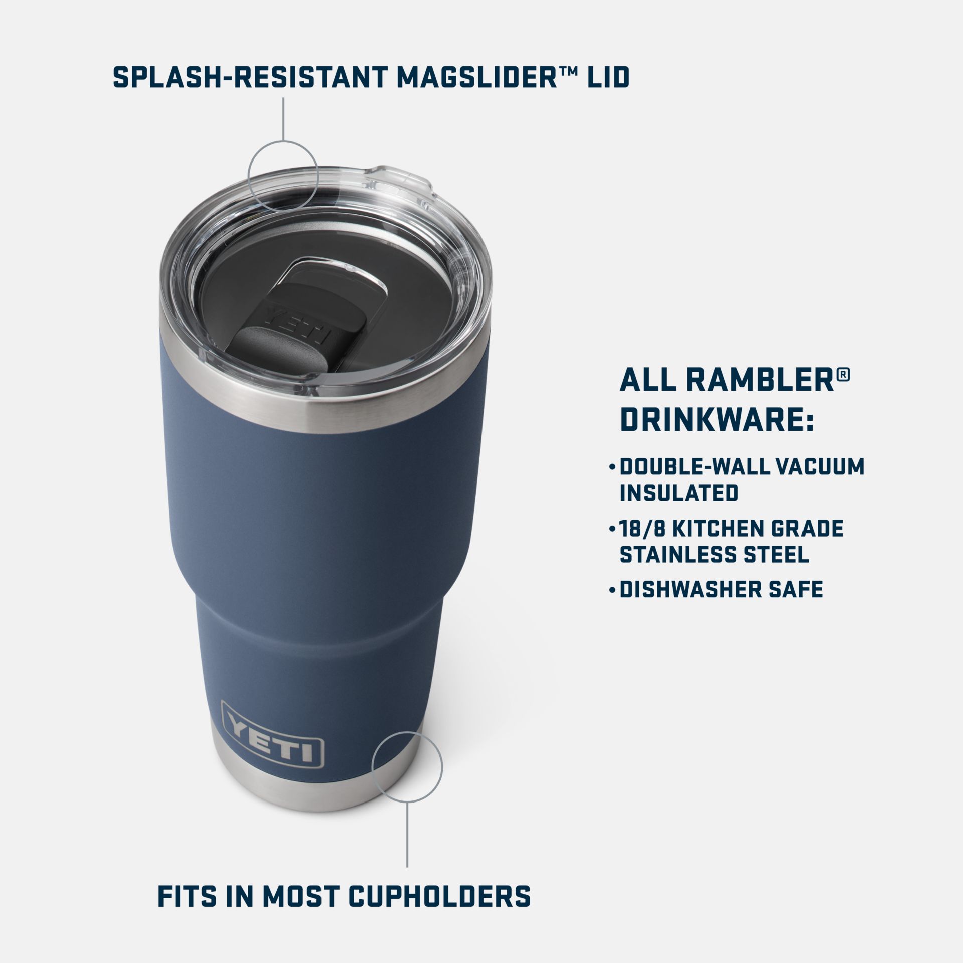 YETI Rambler® 30 oz Tumbler with MagSlider™ Lid Overhead_Plunge