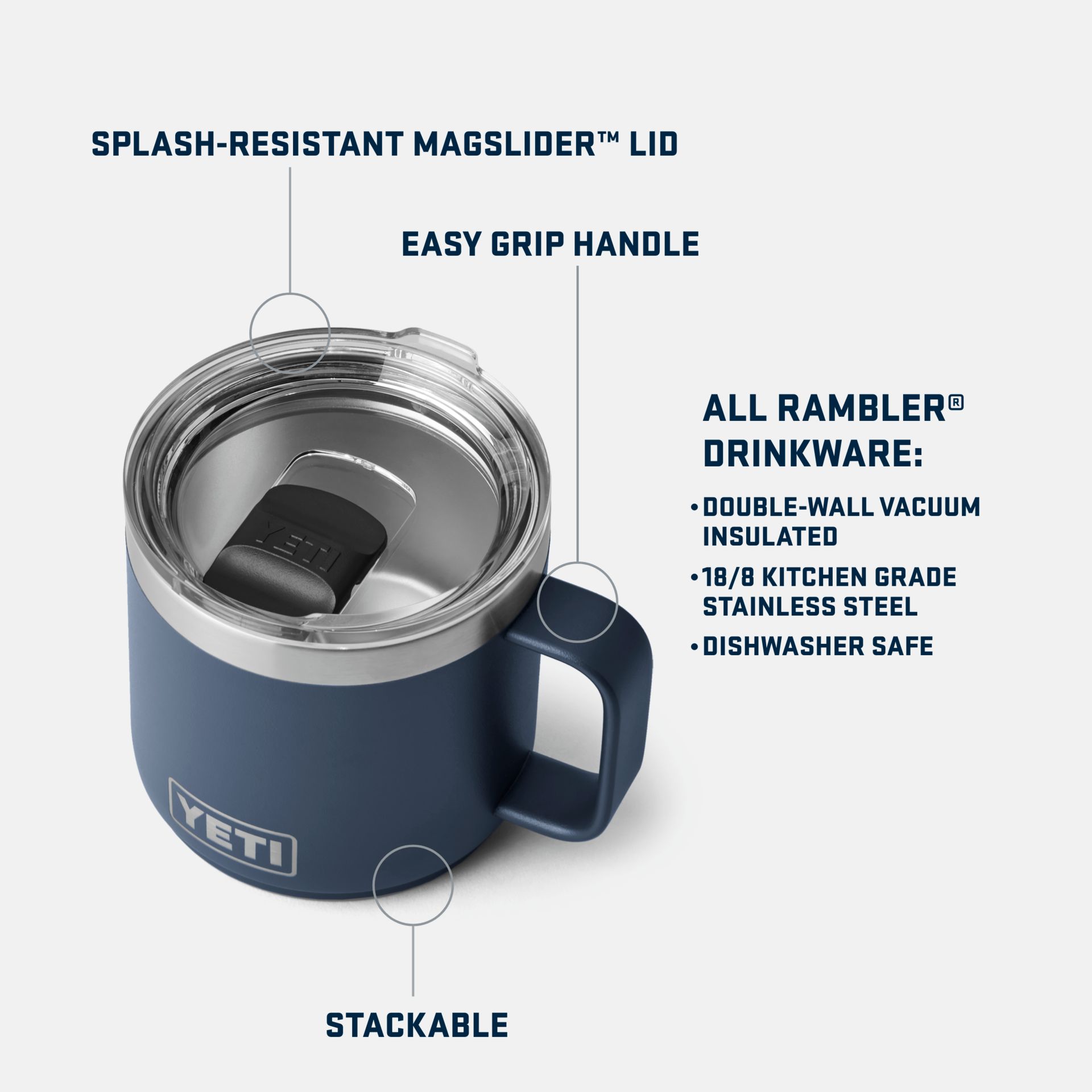 YETI Rambler® 14 oz Stackable Mug with MagSlider™ Lid