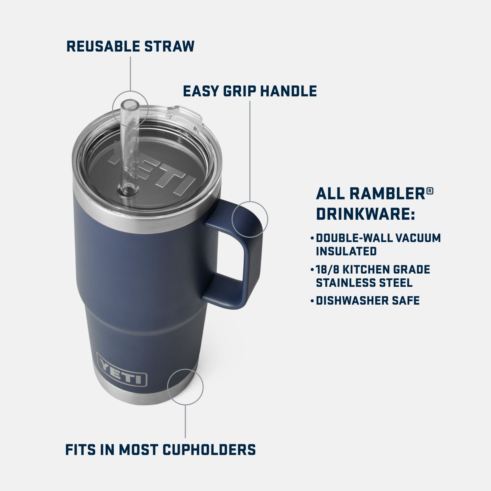 YETI Rambler® 25 oz Mug with Straw Lid
