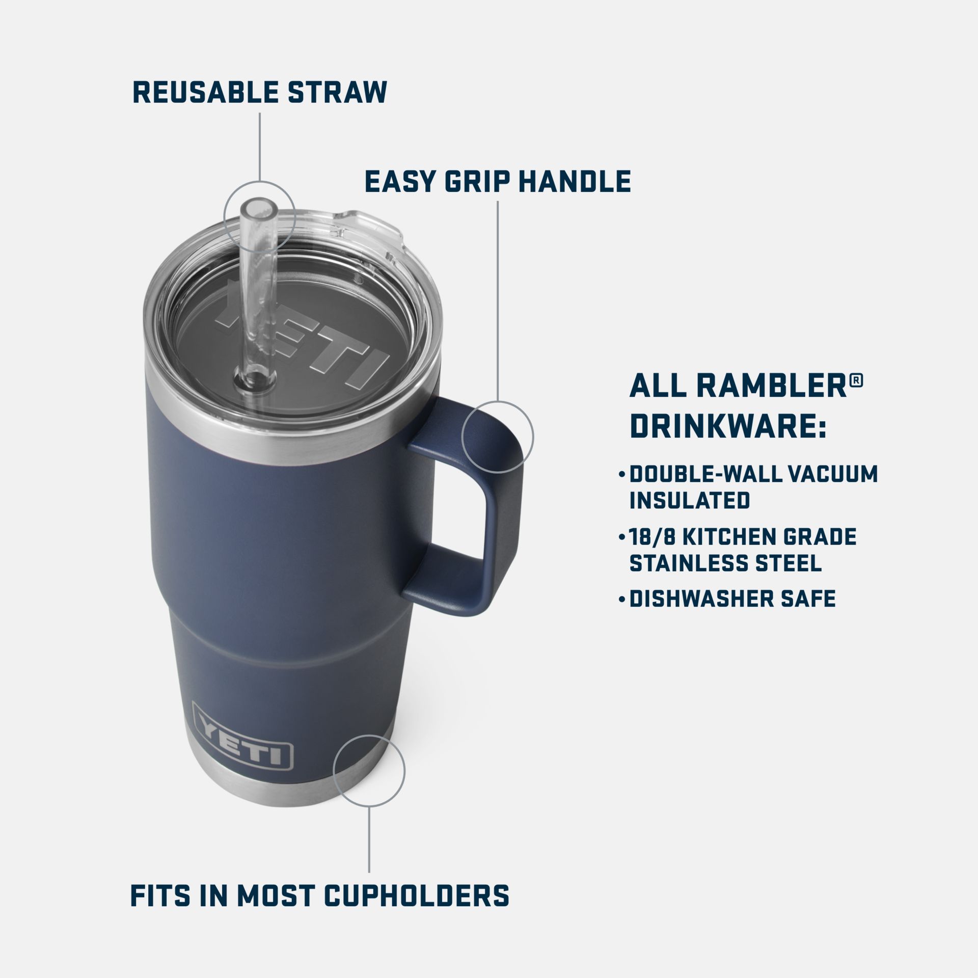 YETI Rambler® 25 oz Mug with Straw Lid