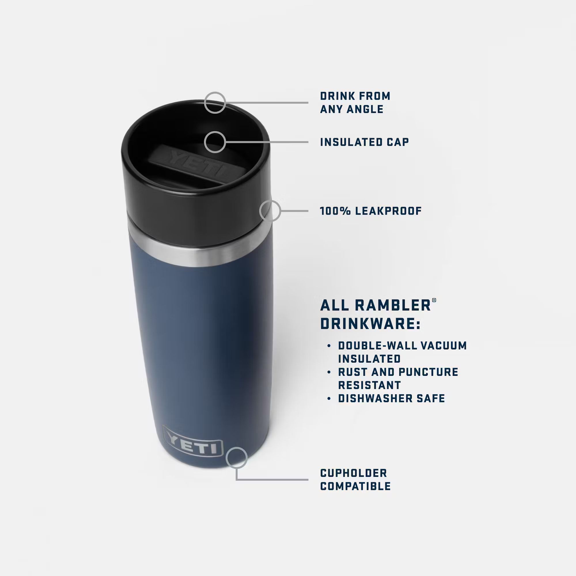 YETI Rambler® 16 oz Stainless Steel Travel Mug