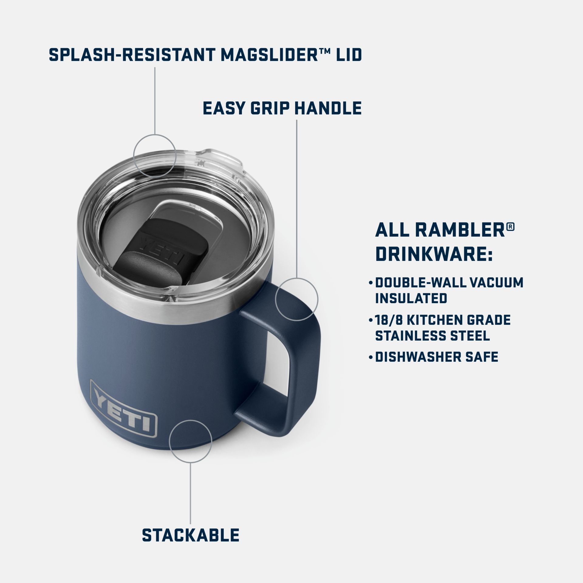 YETI Rambler 8oz 10oz 20oz 24oz マグカップ YETI Rambler 24 oz Stainless Steel Vacuum Insulated Mug with Lid