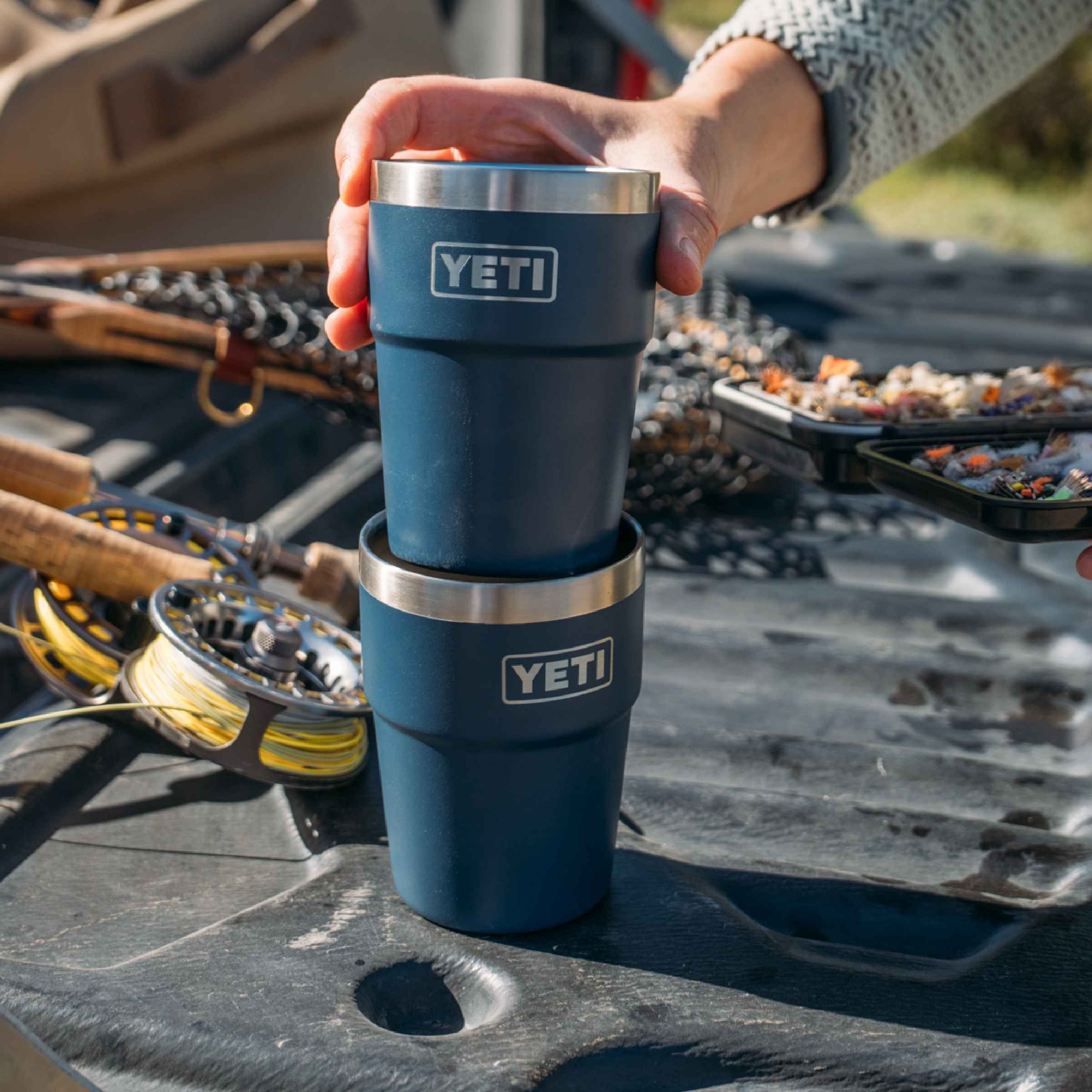 バーベキュー・調理用品 YETI RAMBLER 16 OZ STACKABLE PINT Yeti Rambler Stackable Cup with Magslider Lid - 16 oz